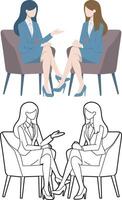 Business Woman Discussing. vector