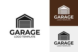 Clean garage door logo design template symbol illustration vector