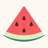 A simple illustration of a watermelon slice. Using the national colors of red, green, black, and white, this fruit is a well-known symbol of Palestinian solidarity and resistance vector