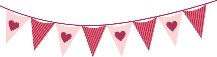 Pink Valentine Flags vector
