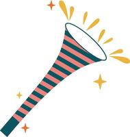 Aesthetic New Year Trumpet vector