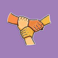 Diverse Hands United in a Symbol of Teamwork and Unity Illustration vector