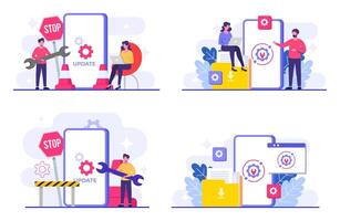 Digital update and maintenance illustration vector