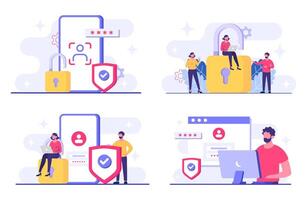 Digital security concepts with user protection vector