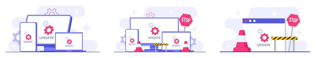 Update illustration for devices and websites vector