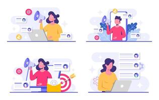 Digital marketing concept illustrations vector