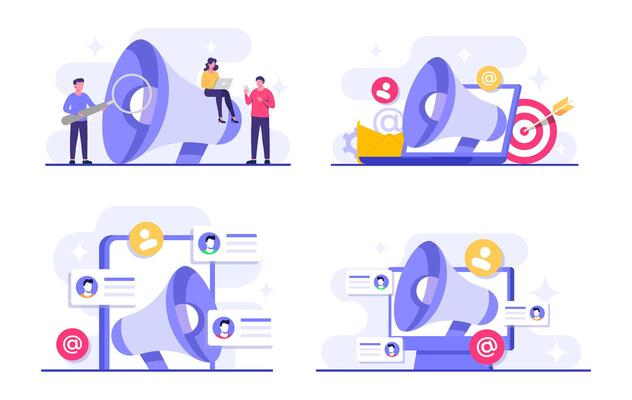 Email marketing campaign flat illustration concepts, Advertising, Email newsletter concept for landing page, mobile app, flyer, template, web banner, infographic