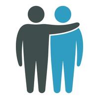 Two people embracing, symbolizing friendship and support vector