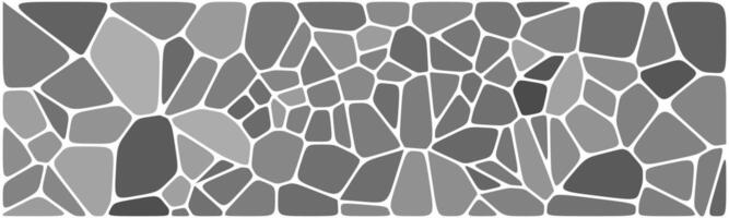 A grayscale abstract mosaic pattern with irregular stone-like shapes arranged in a spiral formation, creating a dynamic and textured appearance. vector