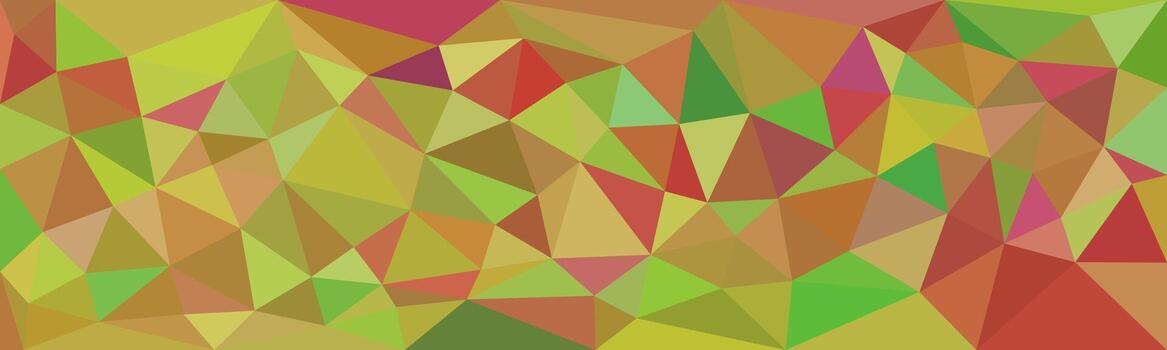 vistoso resumen mosaico modelo con triangulos en verde, rojo, amarillo, y naranja tonos creando un vibrante y dinámica geométrico antecedentes. vector