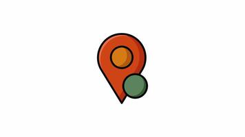 Animated Filled Icon of Location Pin with Checkmark for Successful Delivery video