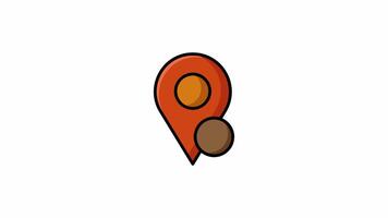 Animated Filled Icon of Location Pin with X Mark for Failed Delivery video