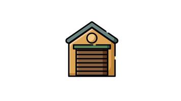 Flat Warehouse Icon Logistics Storage Facility Illustration, Animation, Isolated, Alpha Channel, Looping Animation, video