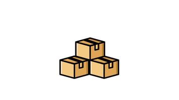 Animated Filled Icon of Stacked Cardboard Boxes for Bulk Shipping video