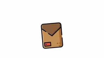 Animated Filled Icon of Envelope for Postal and Package Delivery video