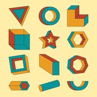 Geometric Memphis Shape Flat Design Cartoon Icon Illustration vector