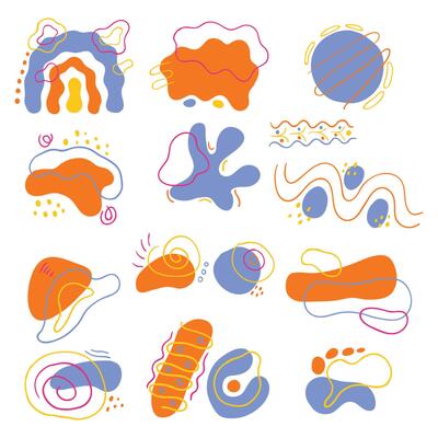 Hand drawn abstract shape collection cartoon illustration