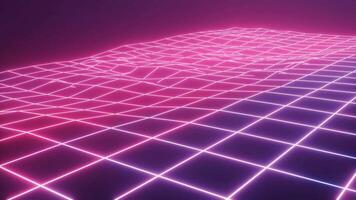 Glowing Neon Grid Animation with Smooth Blue and Pink Transitions video