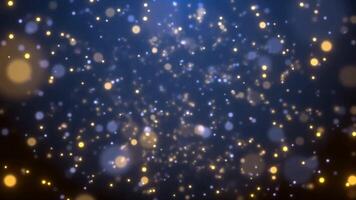 Shimmering Bokeh Light Particles Floating on Dark Gradient Background video