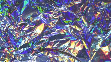 Crumpled Holographic Foil Texture Background in Shimmering Stop Motion Animation video