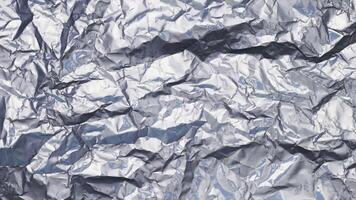 Metallic Silver Foil Closeup Background with Crumpled Surface Details video
