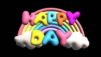 Happy Day Colorful 3D Text Animation Bright and Colorful Motion Graphics video