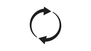 Neon circle arrows. Circular process, rotate infographic element. simple round circle recycle bin icon animation. Animation cyan recycle bin symbol on black background. video