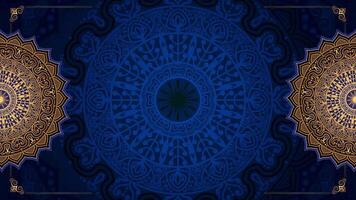 Luxury blue Background with Gold Mandala Rotating. Elegant Wedding Invitation Card Background with Red Background for Yoga, Wedding, and Ramadan video