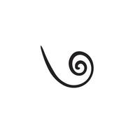 spiral curl hand drawn element vector