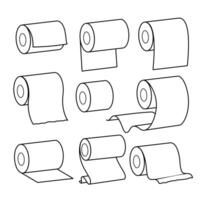 paper roll set illustration vector