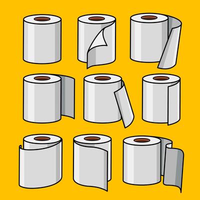 flat icon set paper roll flat icon set paper roll illustration outline illustration