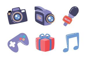 Media and entertainment flat icon vector