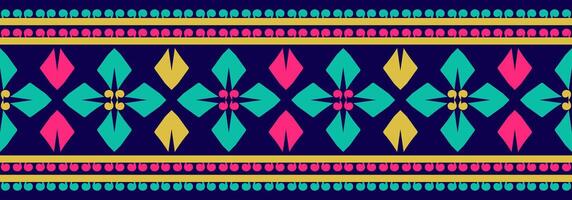 Vintage ethnic oriental border with geometric retro design. vector