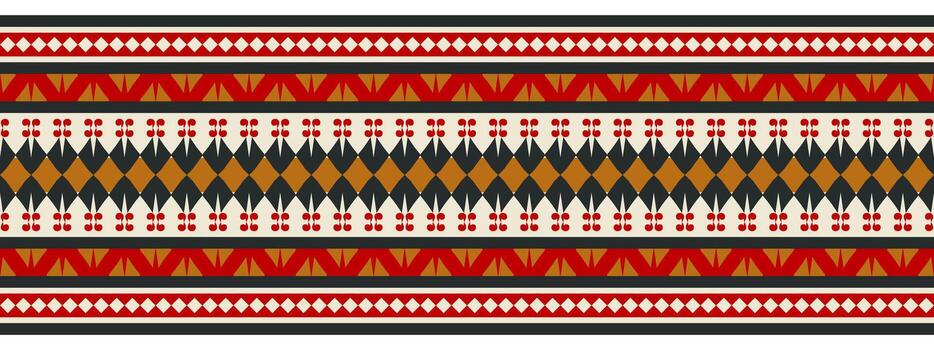 retro étnico resumen oriental frontera con geométrico modelo. vector