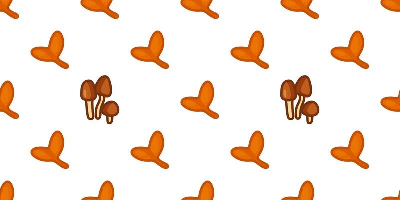 Autumn Mushrooms and Seeds Pattern