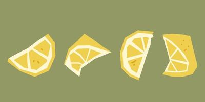 Lemon Wedge Illustration Set vector