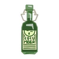 Cucumber Lemonade Bottle Illustration vector