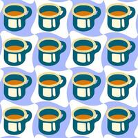 Seamless Camping Mug Tea Pattern. vector