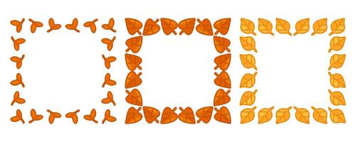Autumn Leaf Frame Trio Design vector