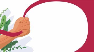 Illustration of a hand tearing red and white paper representing Indonesia video