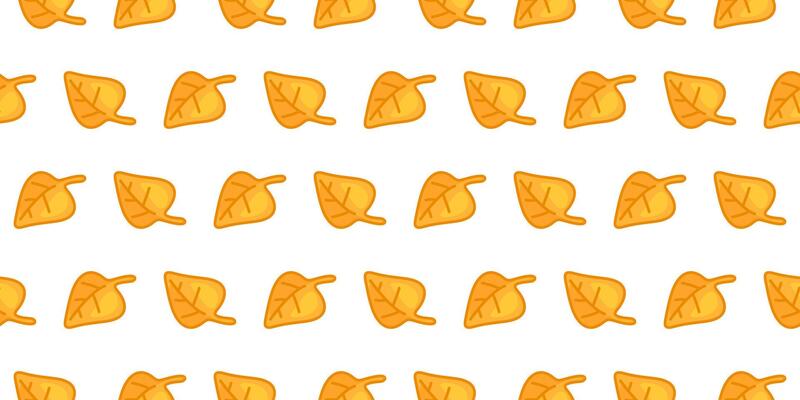 Yellow Autumn Leaves Seamless Pattern