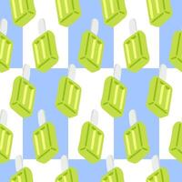 Green Ice Cream Seamless Pattern vector