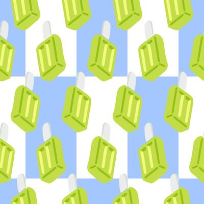 Green Ice Cream Seamless Pattern