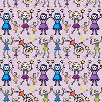 A pattern with skeletons and stars on it vector