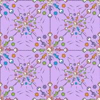 Skeleton Keys and Skulls Seamless Pattern. Mystical Feminine Theme vector