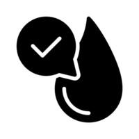 Verified Water Purity. Water drop with a checkmark vector