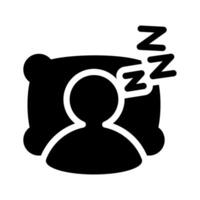 Snoring icon. Person sleeping on pillow with Zzz. Sleep icon vector