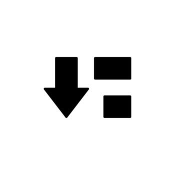 Flat Style Sort Descending Solid Icon vector