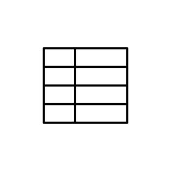 Table Line Icon for Interface Element vector