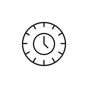 Minimal Outline Clock Line Icon Element vector